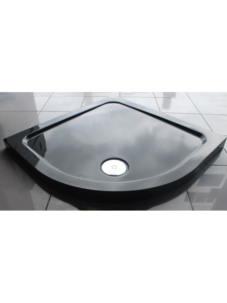 Diamond 35mm Quadrant Stone Slimline Black Gloss 900 x 900 Shower Tray